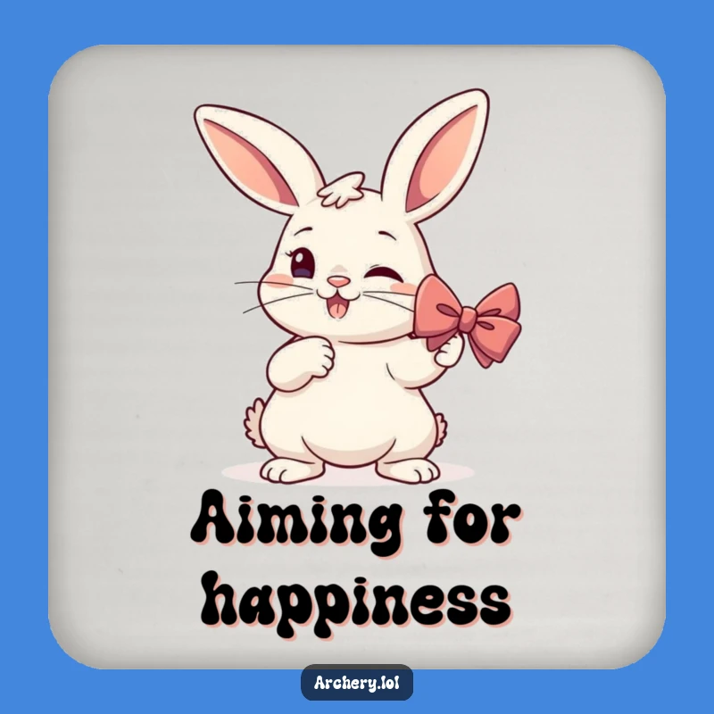 Funny Rabbit Archer Coasters: Protect Surfaces with Determined Humor, Gift Set