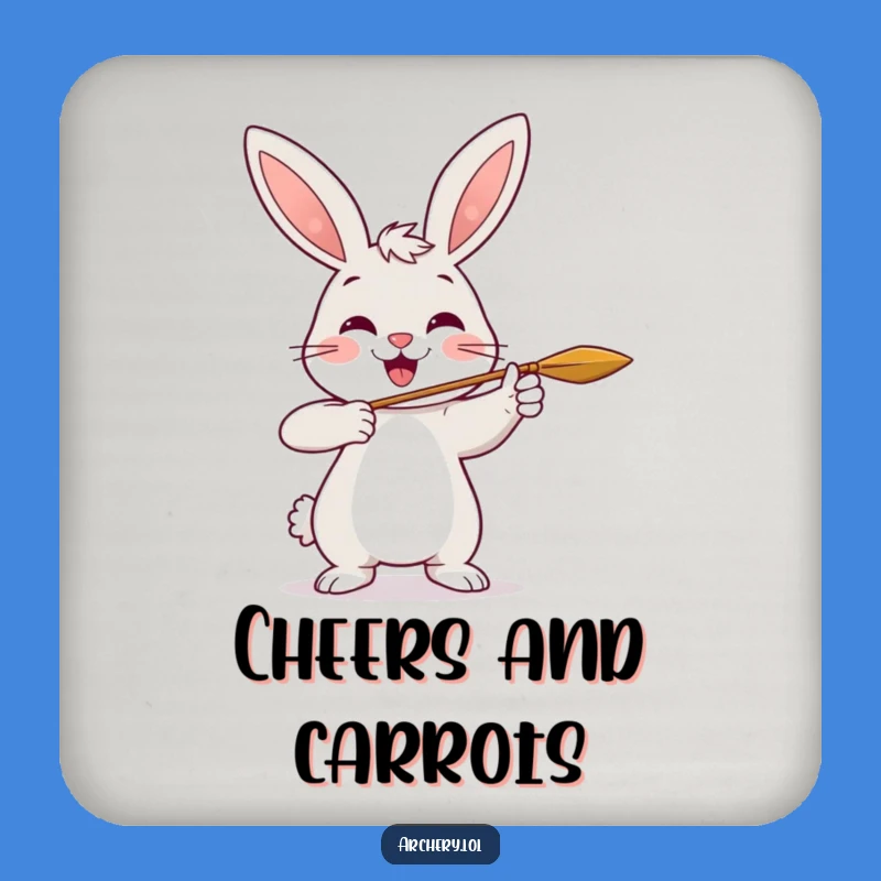 Funny Rabbit Archer Drink Coasters: Cheerful Rabbit Protection, Ideal Funny Gift Set
