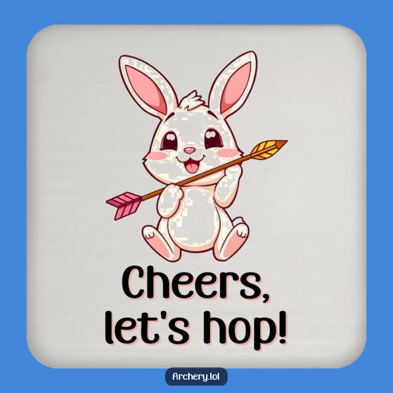 Funny Bunny Archer Coaster: Cheerful Protection, Unique Funny Gift Set