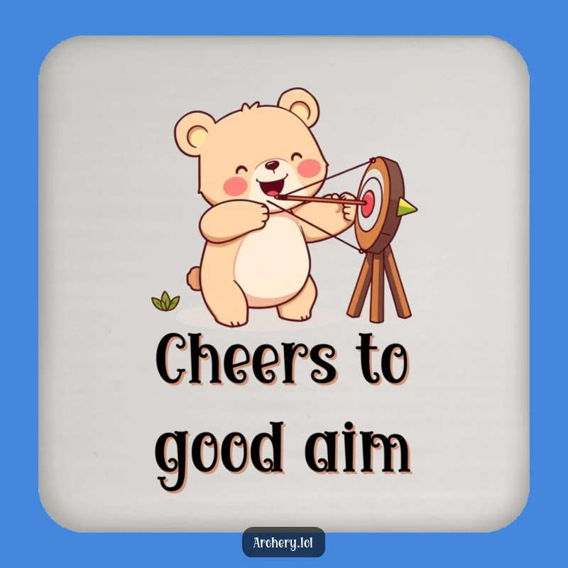 Funny Happy Bear Coaster - Goal-Oriented Drink Protector Gift