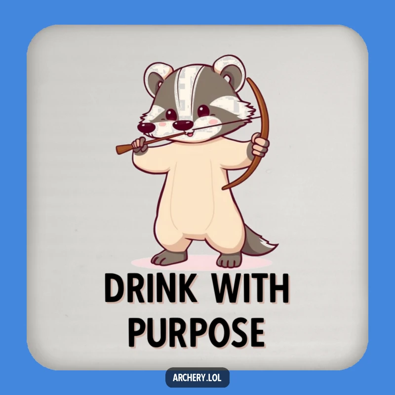 Tough Badger Bowman Coaster: Funny Drink Protector, Perfect Small Gift