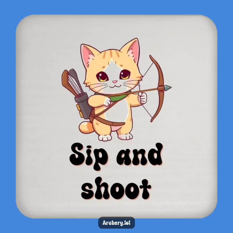 Funny Cat Archer Coaster: Curious Cat's Aim, Protects Surfaces Gift