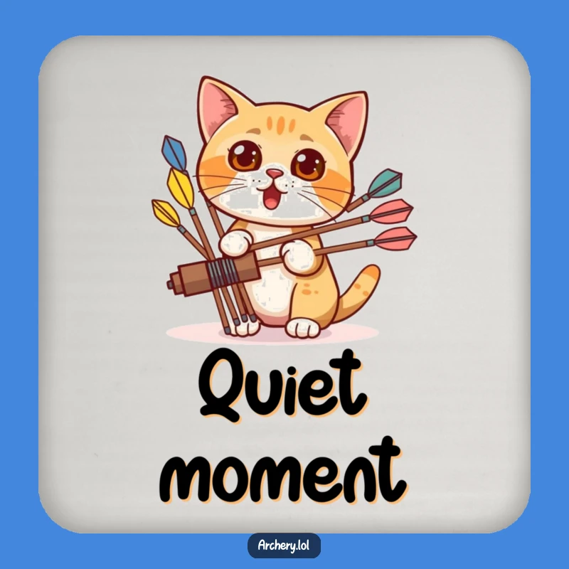 Funny Cat Archer Coaster: Protect Surfaces with a Surprise - A Funny Gift