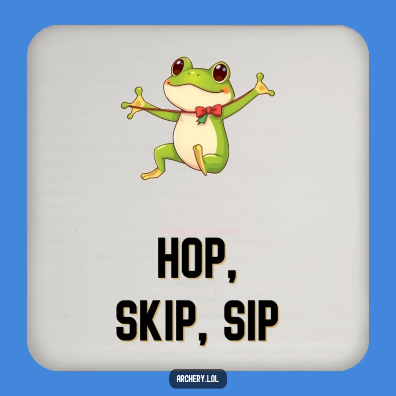 Funny Coaster: Bouncing Frog Archer - Protect Surfaces with Playful Humor!