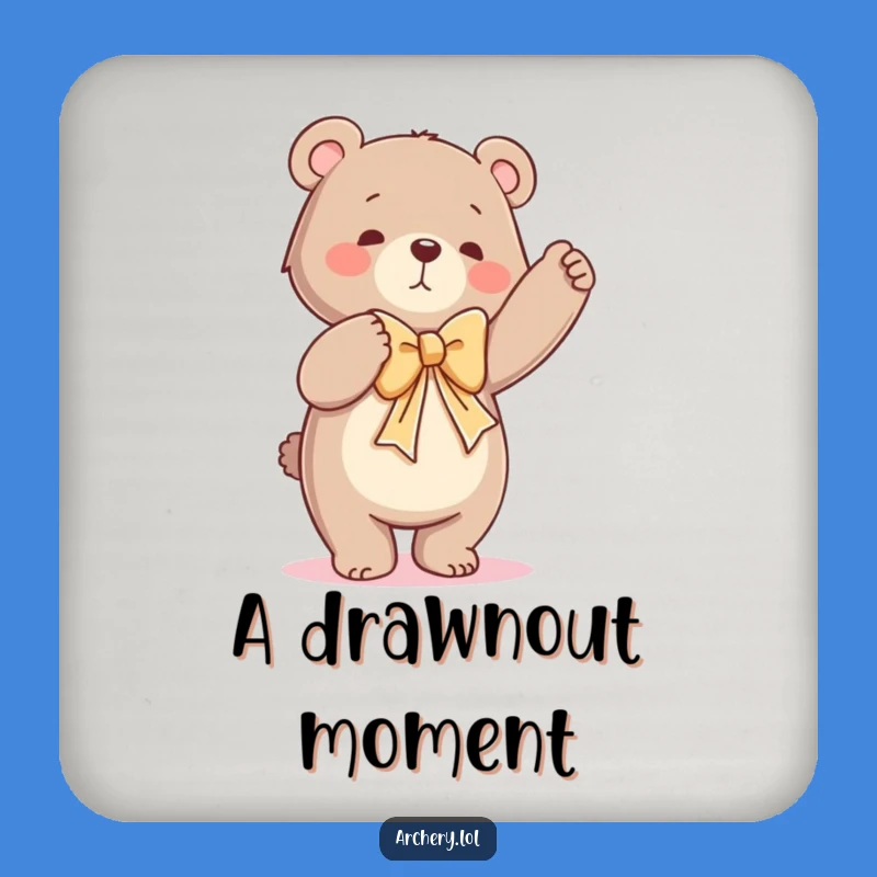 Funny Dancing Bear Coaster Hilarious Bow Drawing Protects Surfaces Gift