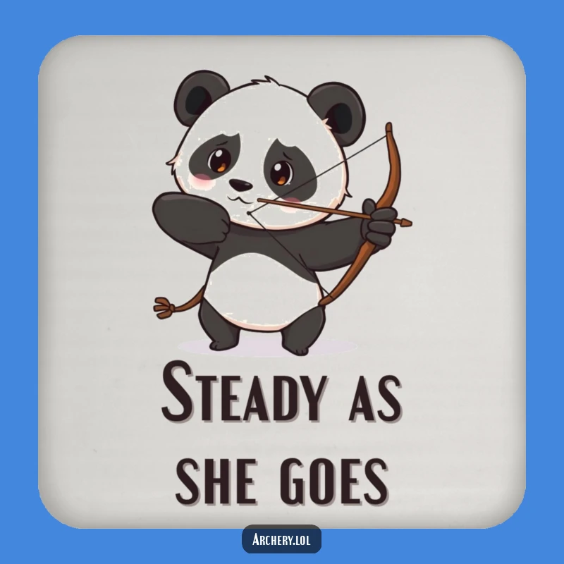 Funny Determined Panda Coaster Focused Protects Surfaces Gift