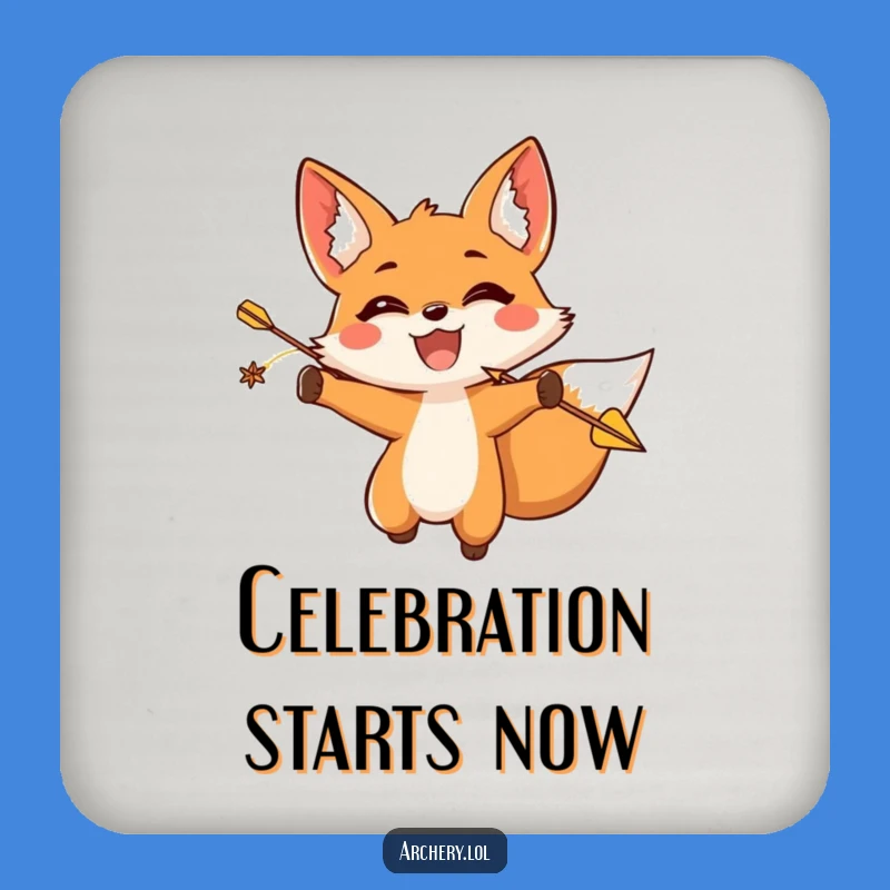 Funny Fox Archer Coaster: Triumphant Protection, Unique Funny Gift Set