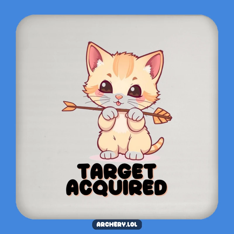 Funny Kitten Archer Coaster: Playful Feline Protection, Chic Gift