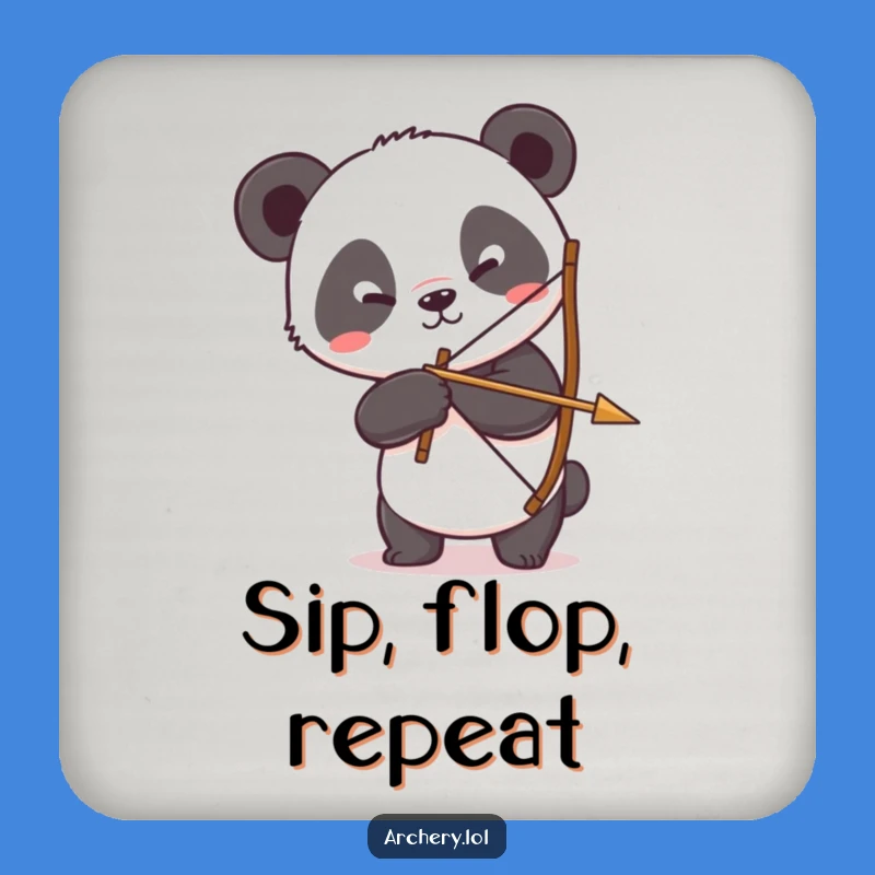 Funny Panda Archer Drink Coasters: Silly Panda Protection, Ideal Funny Gift Set