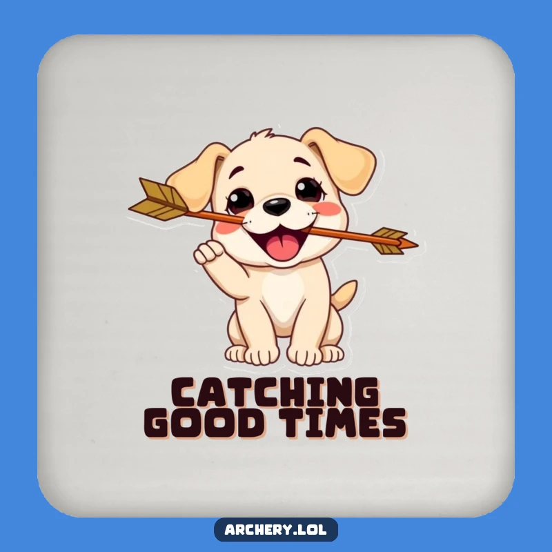 Funny Puppy Archer Coasters: Protect Tables with Playful Humor, Gift Set