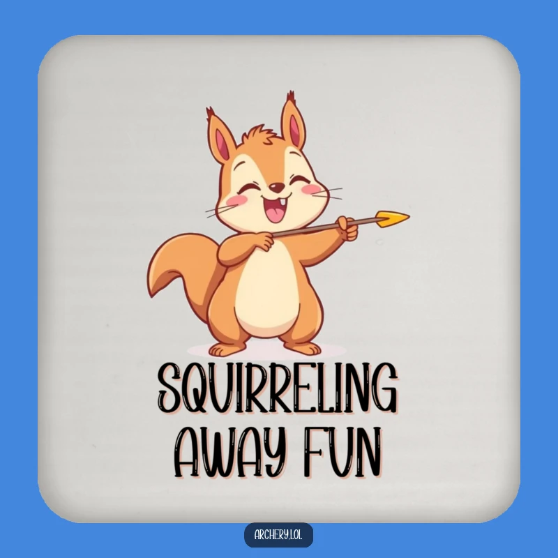 Funny Squirrel Archer Coasters: Protect Tables with Cheerful Humor, Gift Set