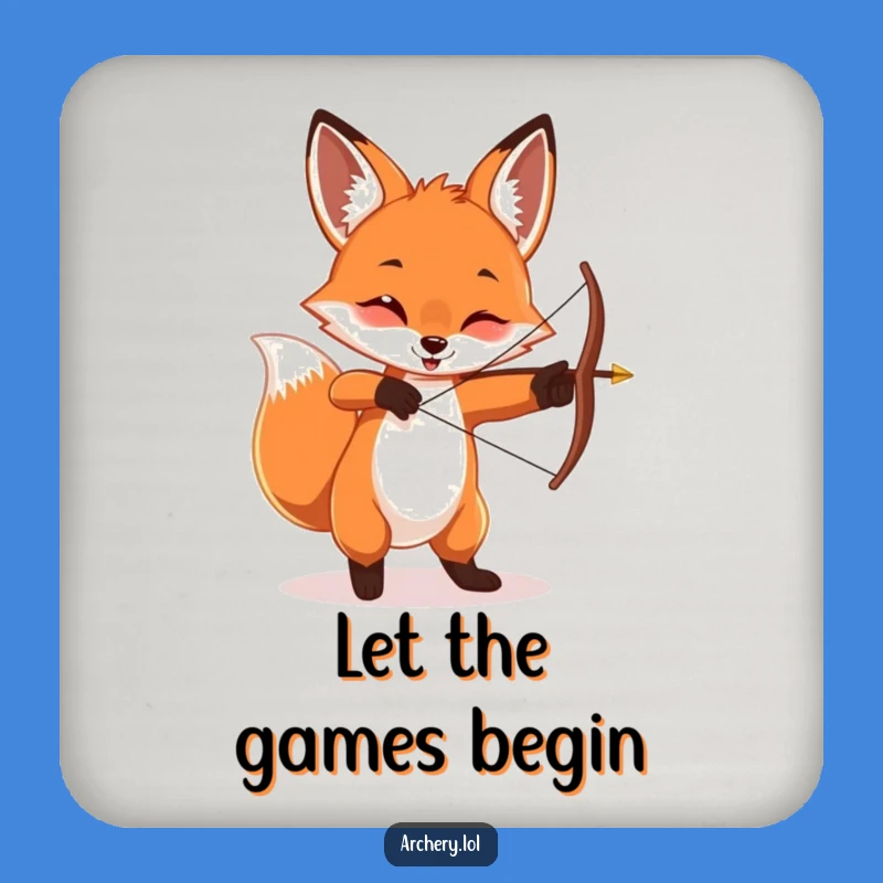 Funny Playful Fox Coaster - Mischievous Archer Drink Protector Gift