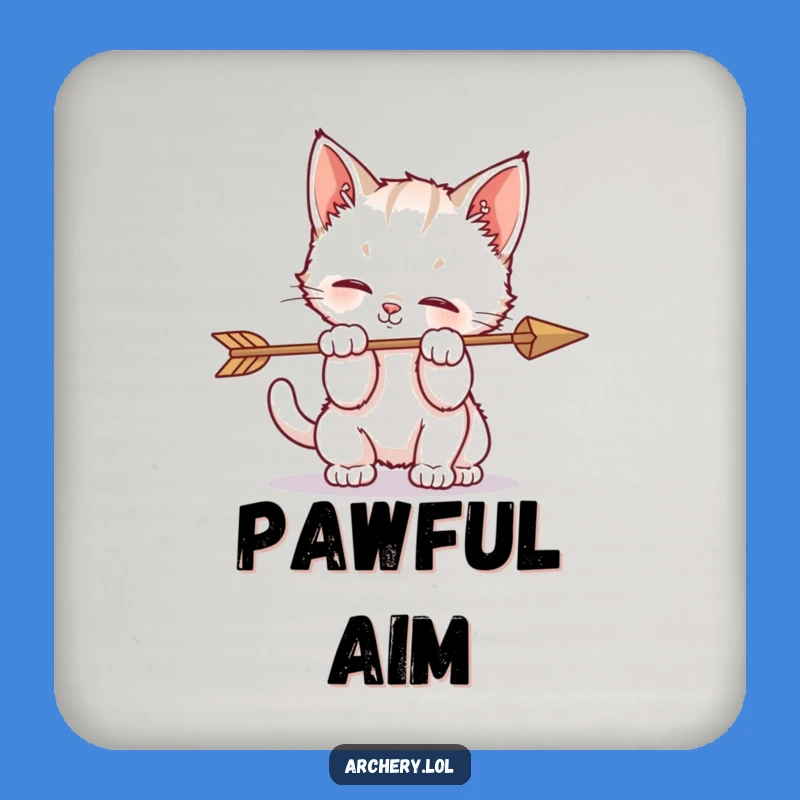 Funny Kitten Arrow Play Coaster Adorable Protects Surfaces Gift