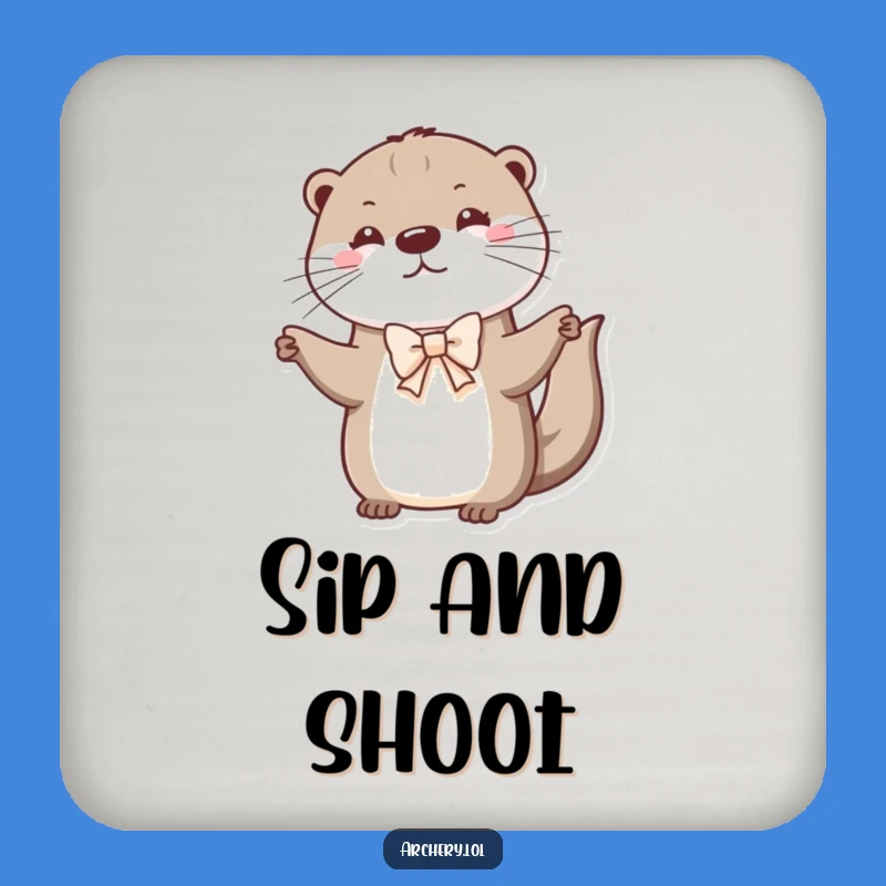 Cute Otter Archery Coaster: Funny Drink Protector, Perfect Small Gift