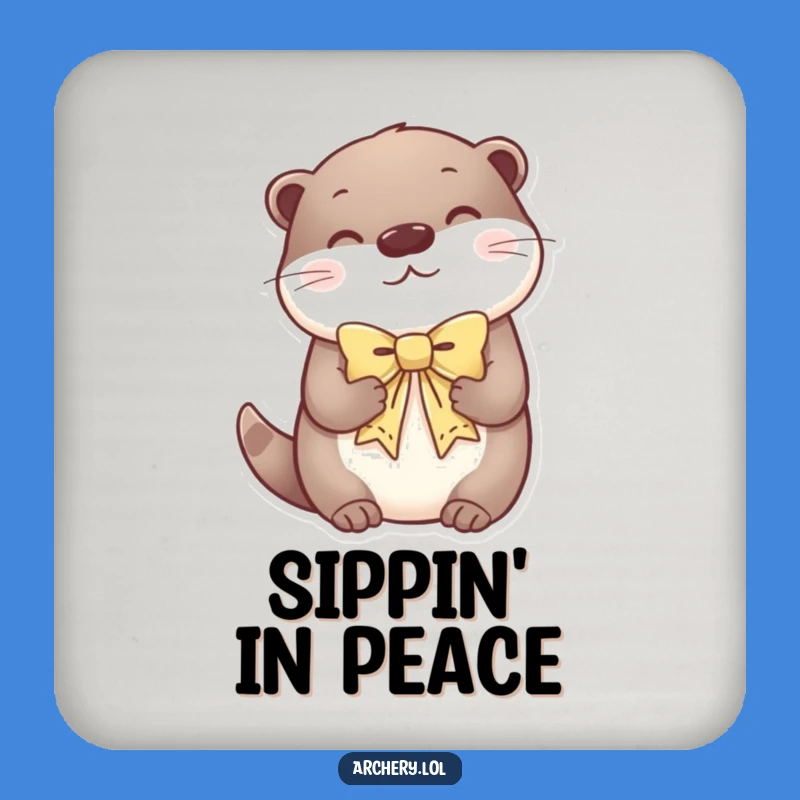 Funny Otter Serenity Coaster: Protect Surfaces with Calm