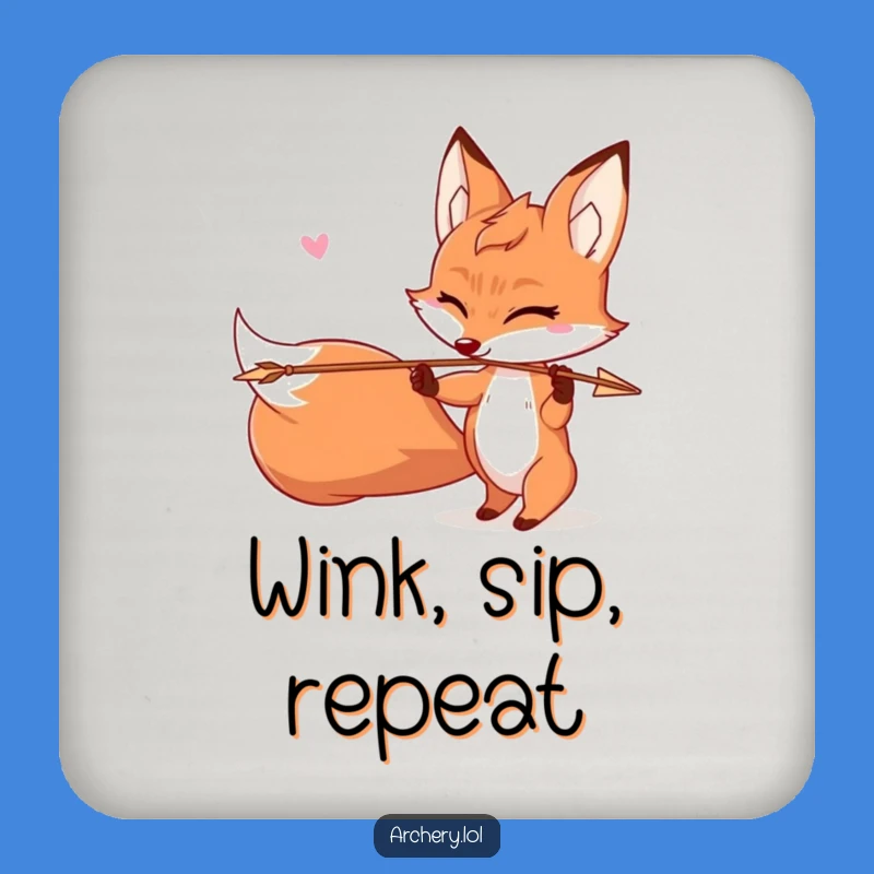 Funny Mischievous Fox Coaster: Winking Archer, Protect Surfaces with Wit