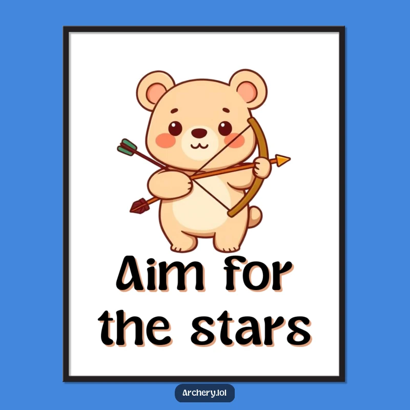 Funny Bear Archer Poster: Decorate with a Proud Smile!