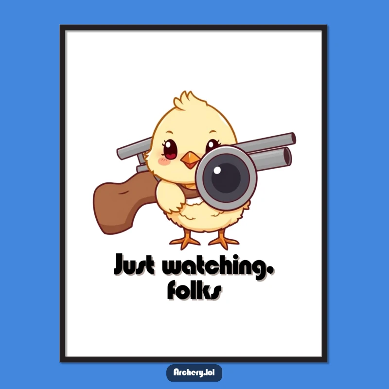 Funny Chick Archer Poster: Curious Peek from Quiver Art, Hilarious Wall Decor