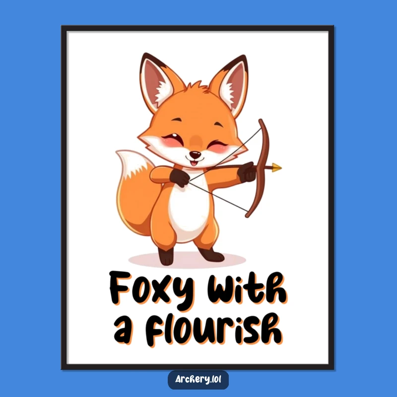 Funny Playful Fox Poster - Mischievous Archer Wall Art Gift