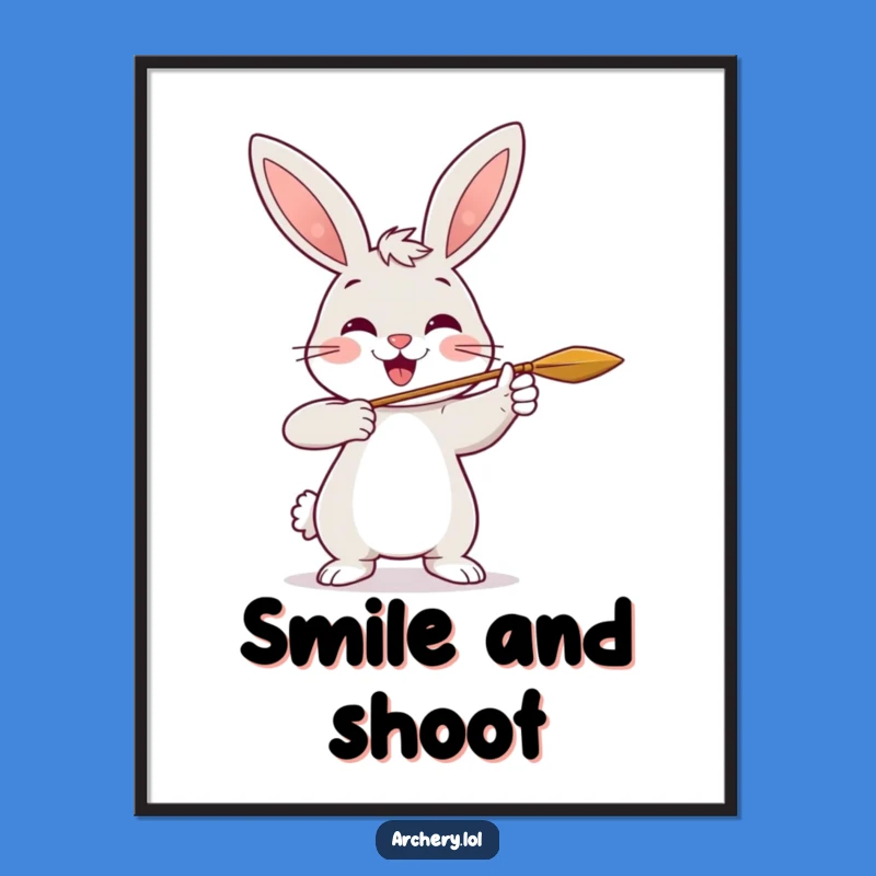 Funny Rabbit Archer Poster: Cheerful Rabbit Art, Great Funny Gift for Wall Decor