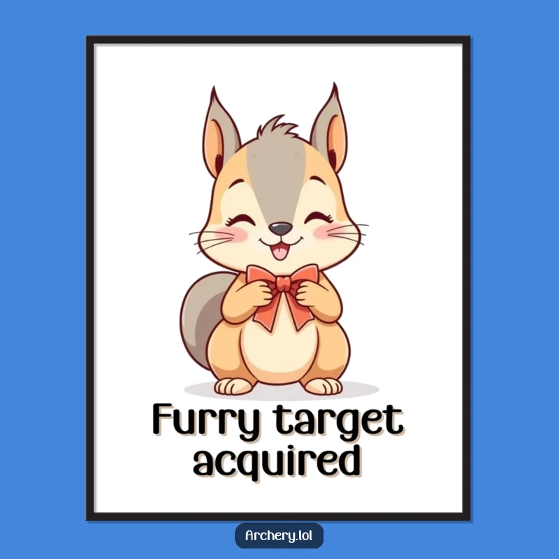 Funny Squirrel Archer Poster: Playful Squirrel Art, Great Funny Gift for Wall Decor