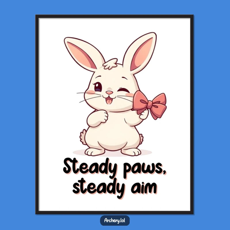 Funny Rabbit Archer Poster: Determined Bunny Art for a Hilarious Gift