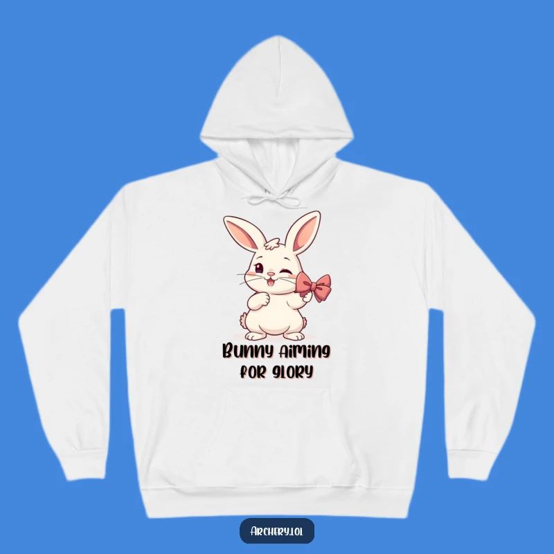 Funny Rabbit Archer Hoodie: Cozy and Hilarious Determined Hunter Gift