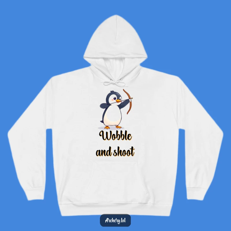 Cozy Funny Penguin Archer Hoodie - Warm & Hilarious Winter Gift