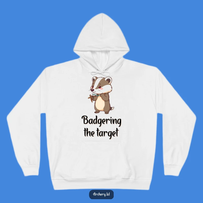 Funny Brave Badger Hoodie Alert Bow Drawing Cozy Gift Idea