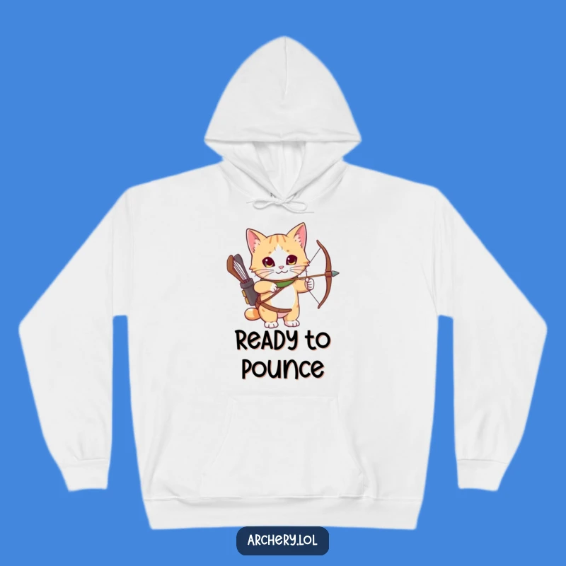 Funny Cat Archer Hoodie: Cozy Curious Cat Quiver, Warm Gift