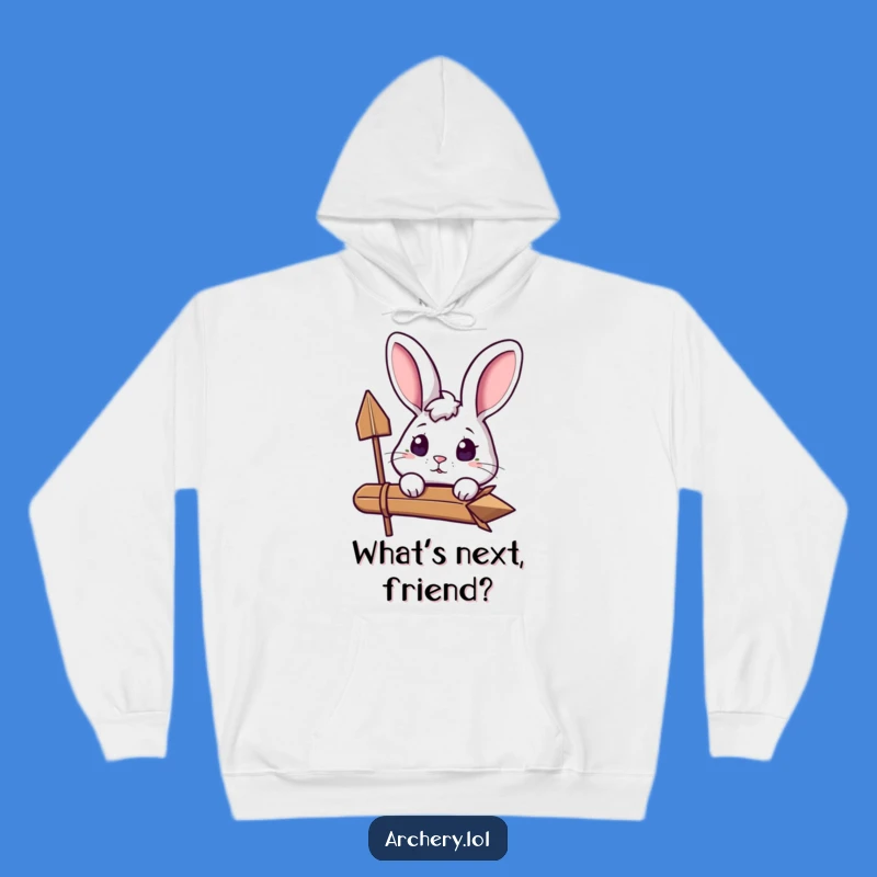 Funny Curious Rabbit Hoodie: Cozy Excited Bunny Archer Design, Perfect Gift