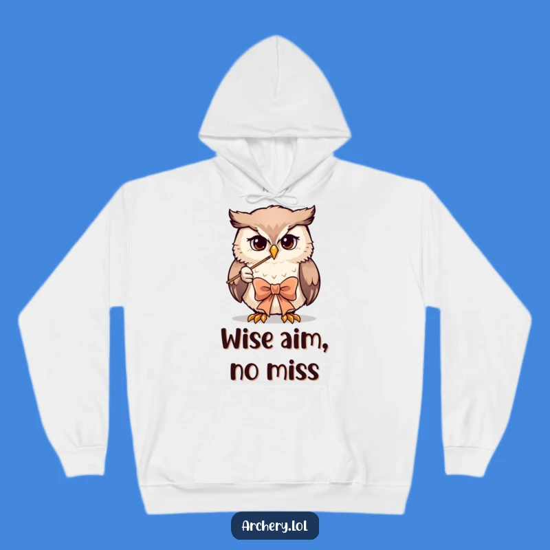 Funny Determined Owl Hoodie: Cozy Archery Focus, Ideal Gift for Bird Fans