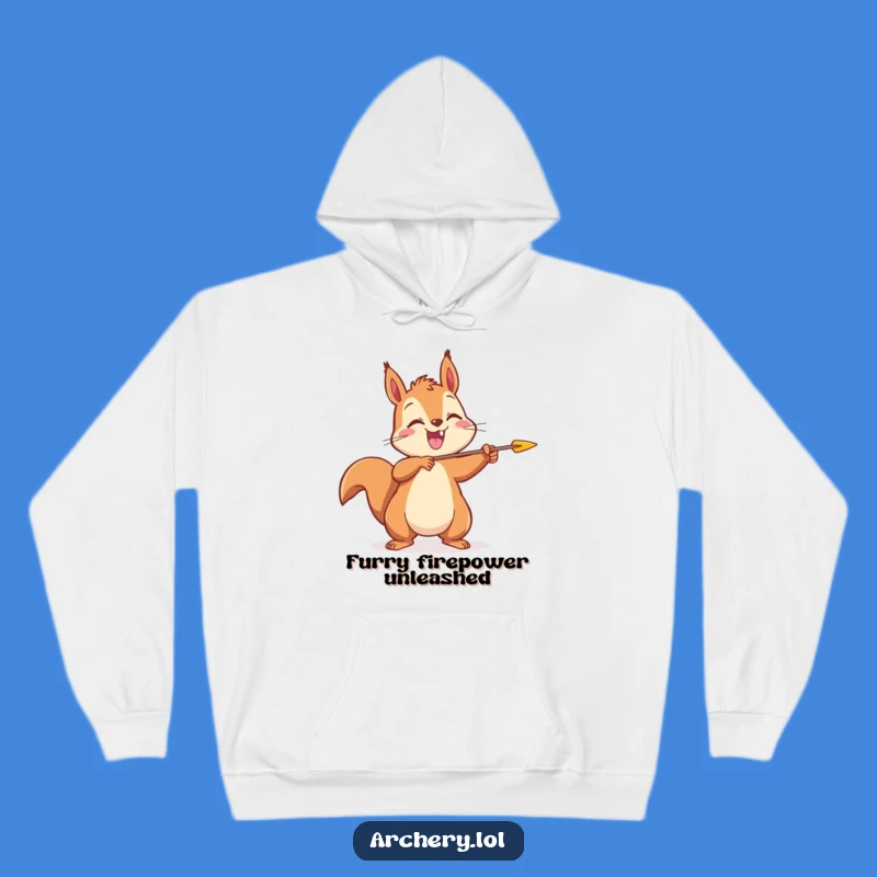 Funny Squirrel Archer Hoodie: Cozy and Cheerful Rodent Fun, Great Gift