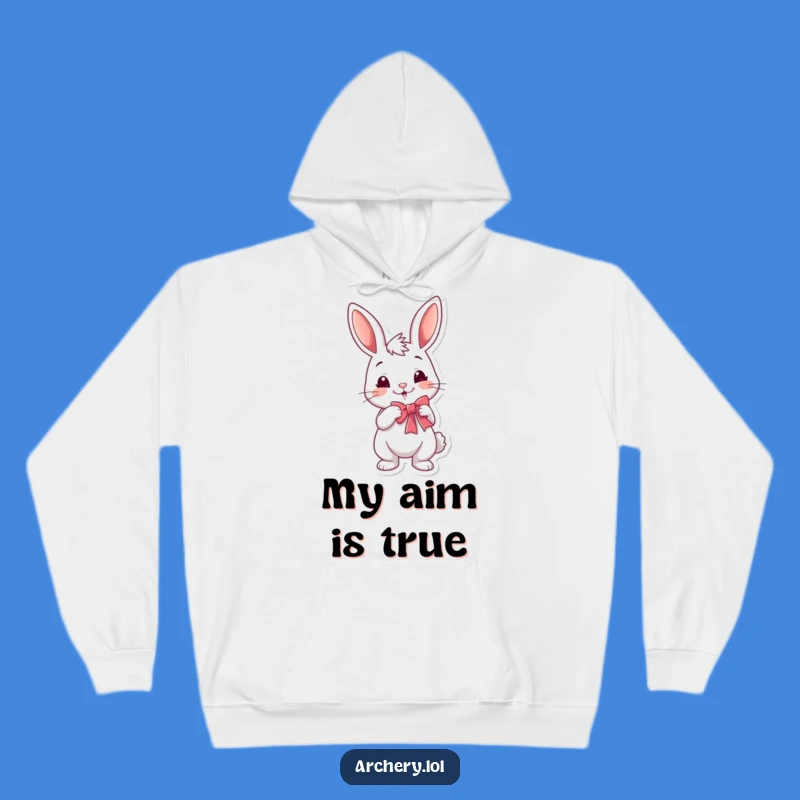Funny Rabbit Archer Hoodie: Cozy Smirk Bow Drawing Sweatshirt, Perfect Gift