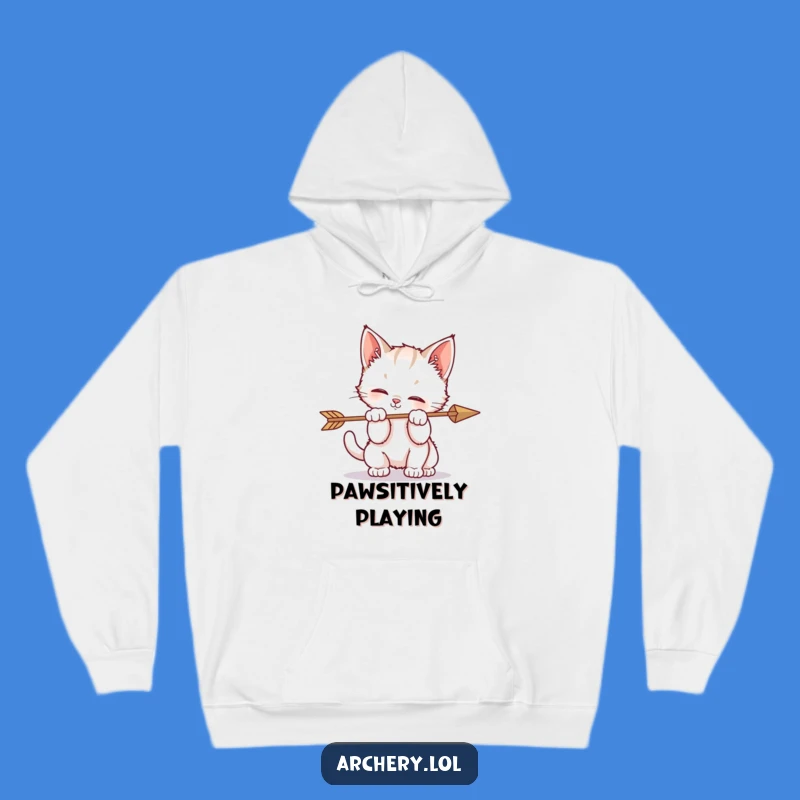 Funny Kitten Arrow Play Hoodie Cozy Chaos Gift Idea