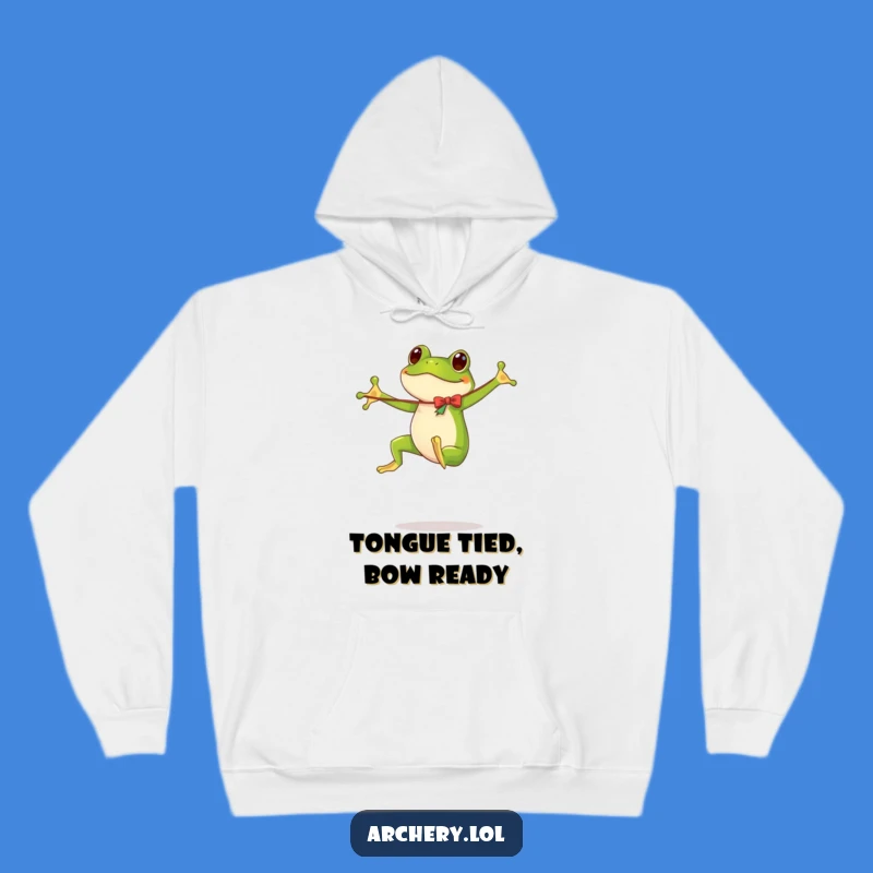 Cozy Funny Hoodie: Bouncing Frog Archer - Warm & Whimsical Gift