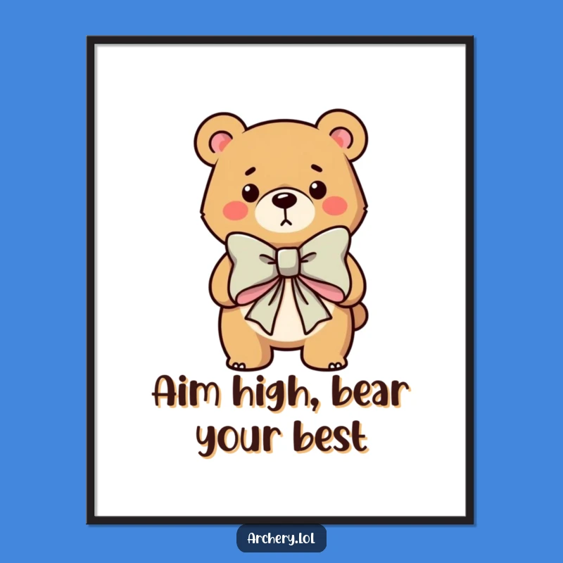 Free Printable Wall Art: Funny Bear with Bow, Hilarious Downloadable Decor
