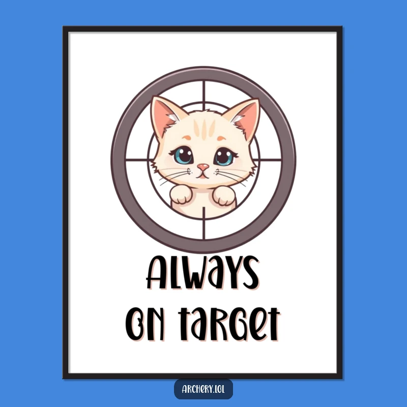 Funny Free Printable Wall Art: Curious Cat Behind Target, Downloadable Quirky Art