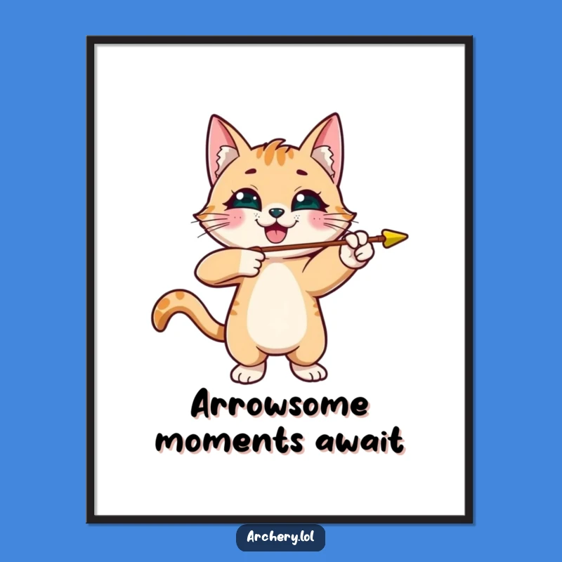 Funny Free Printable Wall Art Cat Archer Playful Arrow Downloadable Art