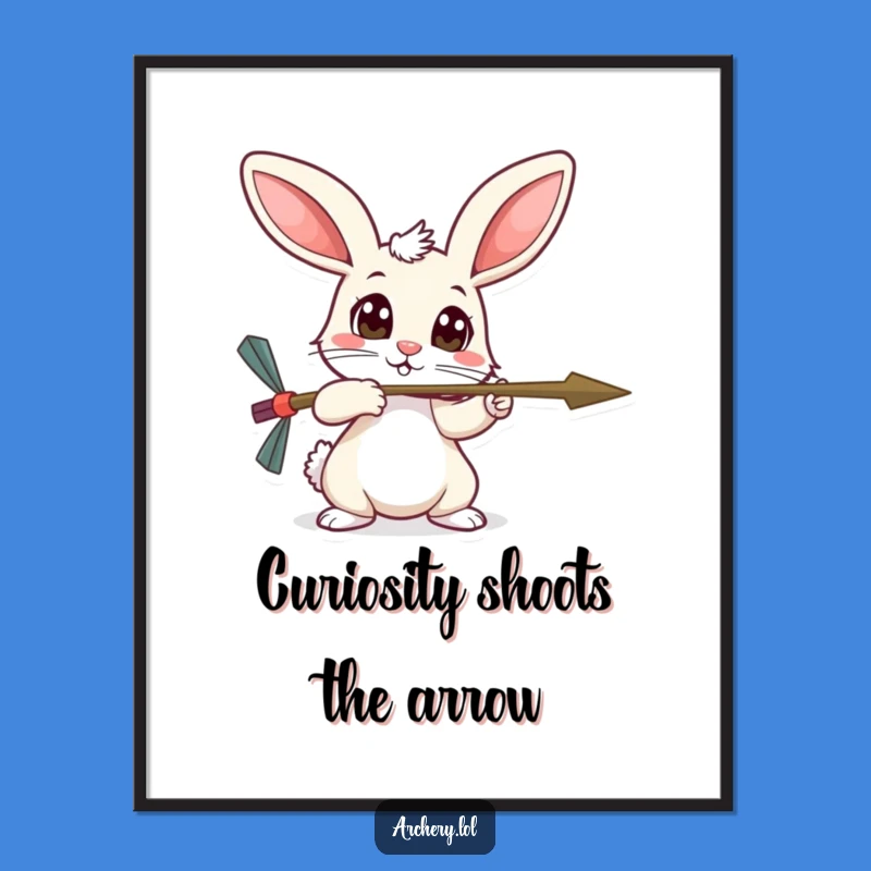 Funny Free Printable Wall Art: Timid Rabbit Archer, Whimsical Downloadable Decor for Cozy Spaces