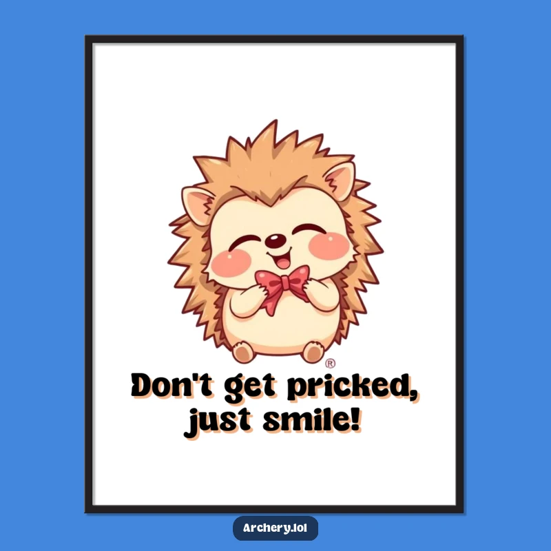 Free Printable Hedgehog Wall Art: Giggling Archer Animal Decor Downloadable Gift