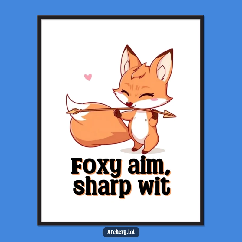 Free Printable Funny Fox Wall Art: Winking Archer, Downloadable Art Gift!