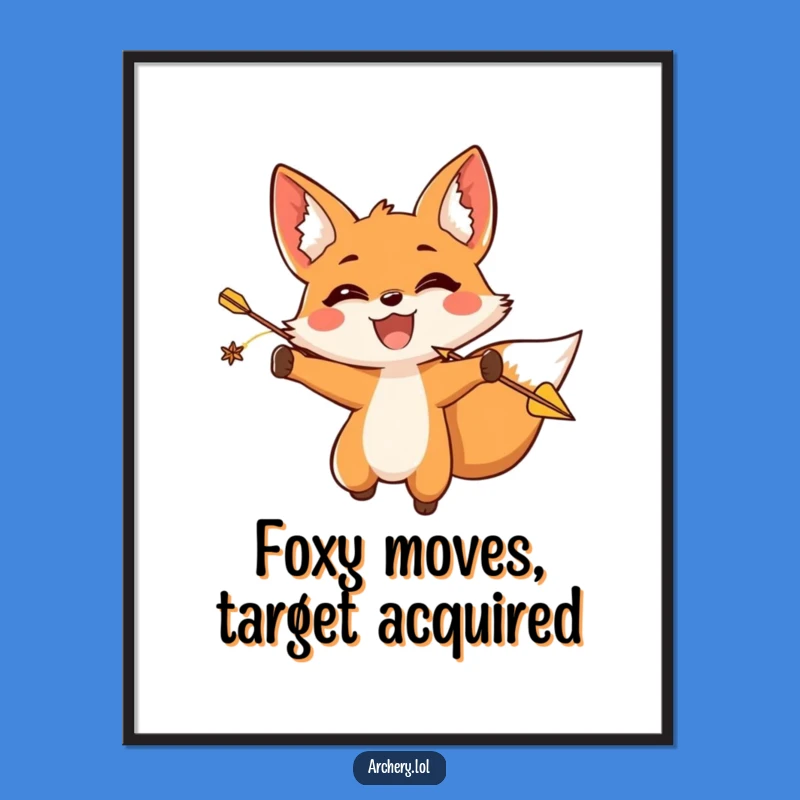 Free Printable Wall Art: Triumphant Fox Archer - Funny Downloadable Art