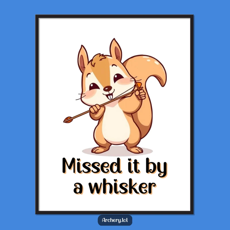Free Printable Wall Art: Comical Squirrel Archer - Funny Downloadable Art