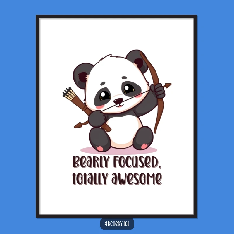 Free Printable Wall Art: Focused Panda Archer Design, Downloadable Art for a Strong Statement