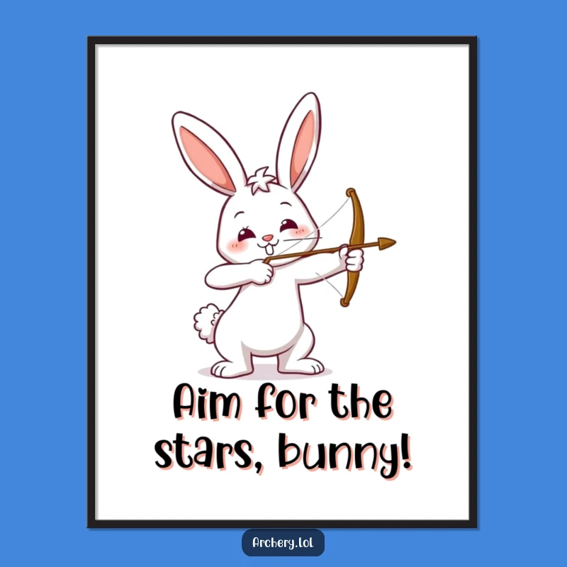 Free Printable Wall Art: Funny Bunny Archer - Humorous Downloadable Decor for Home
