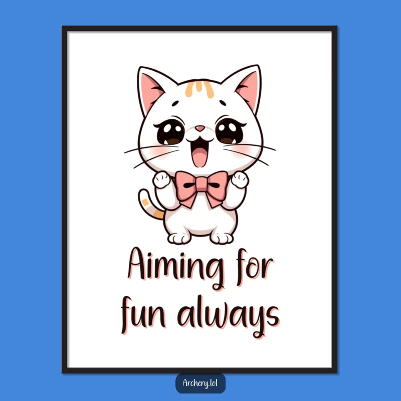Free Printable Wall Art: Funny Cat Archer - Hilarious Downloadable Decor