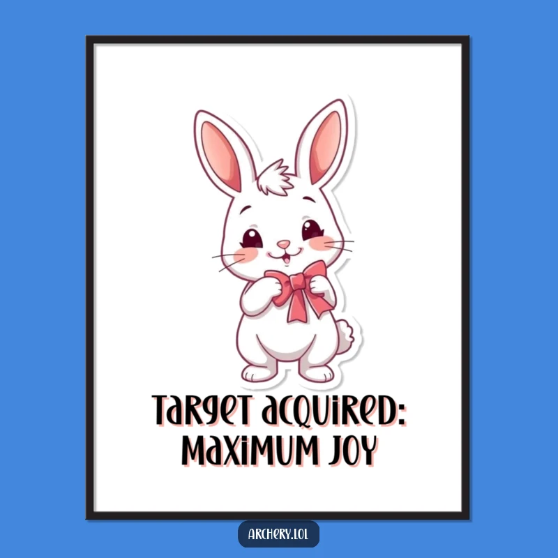 Free Printable Wall Art: Funny Rabbit Archer Smirking, Ready to Play