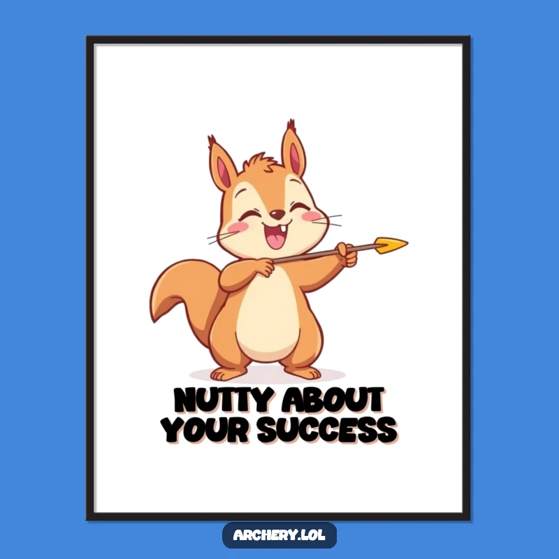Funny Free Printable Wall Art: Joyful Squirrel Archer, Downloadable Whimsical Decor