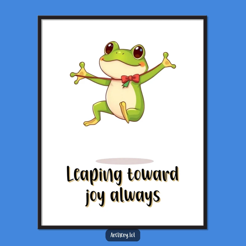 Free Printable Wall Art: Goofy Frog Jumping - Fun Downloadable Decor
